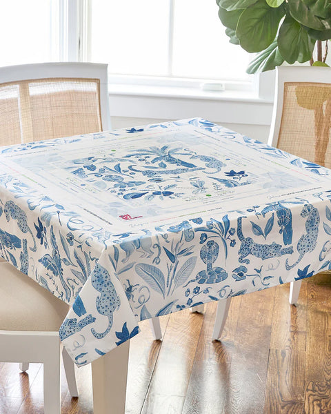 Blue Mahjong Instruction Table Cloth [OMM86]