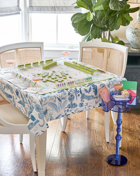 Blue Mahjong Instruction Table Cloth [OMM86]