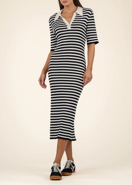 Apollonia V-Neck Collar Dress []