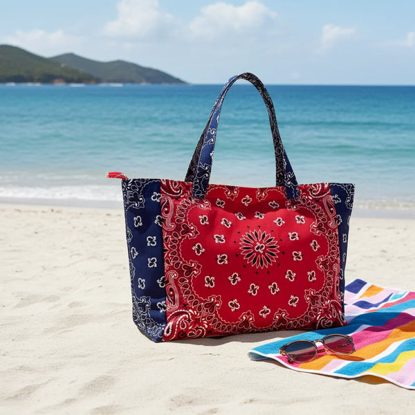 Bailey Bandana Tote [Red/Navy]