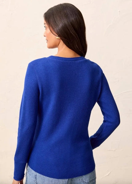 Henley Top W Buttons [H Electric Blue-5899O]