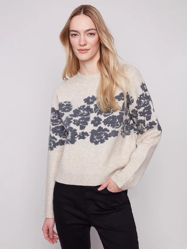 Jacquard Crewneck Sweater [Vanilla-C2883]