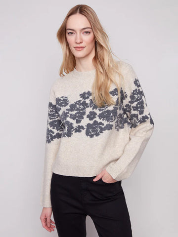 Jacquard Crewneck Sweater [Vanilla-C2883]