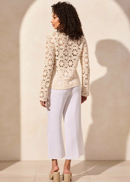 Crochet V-Neck Sweater [CocoMilk-5751O]