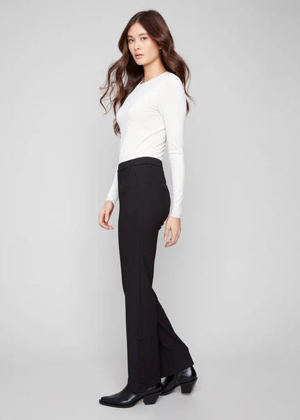 Gusty Crepe Flare Pant [Black-C5682]