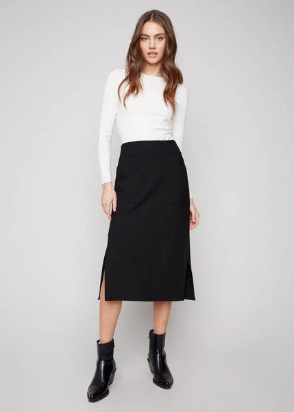 Gusty Crape Skirt [Black-C7076R]