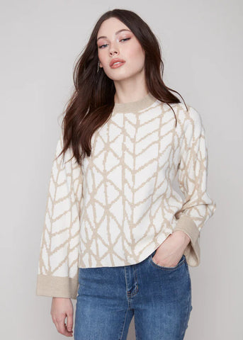 Jacquard Crewneck Sweater [Ecru-C2921]
