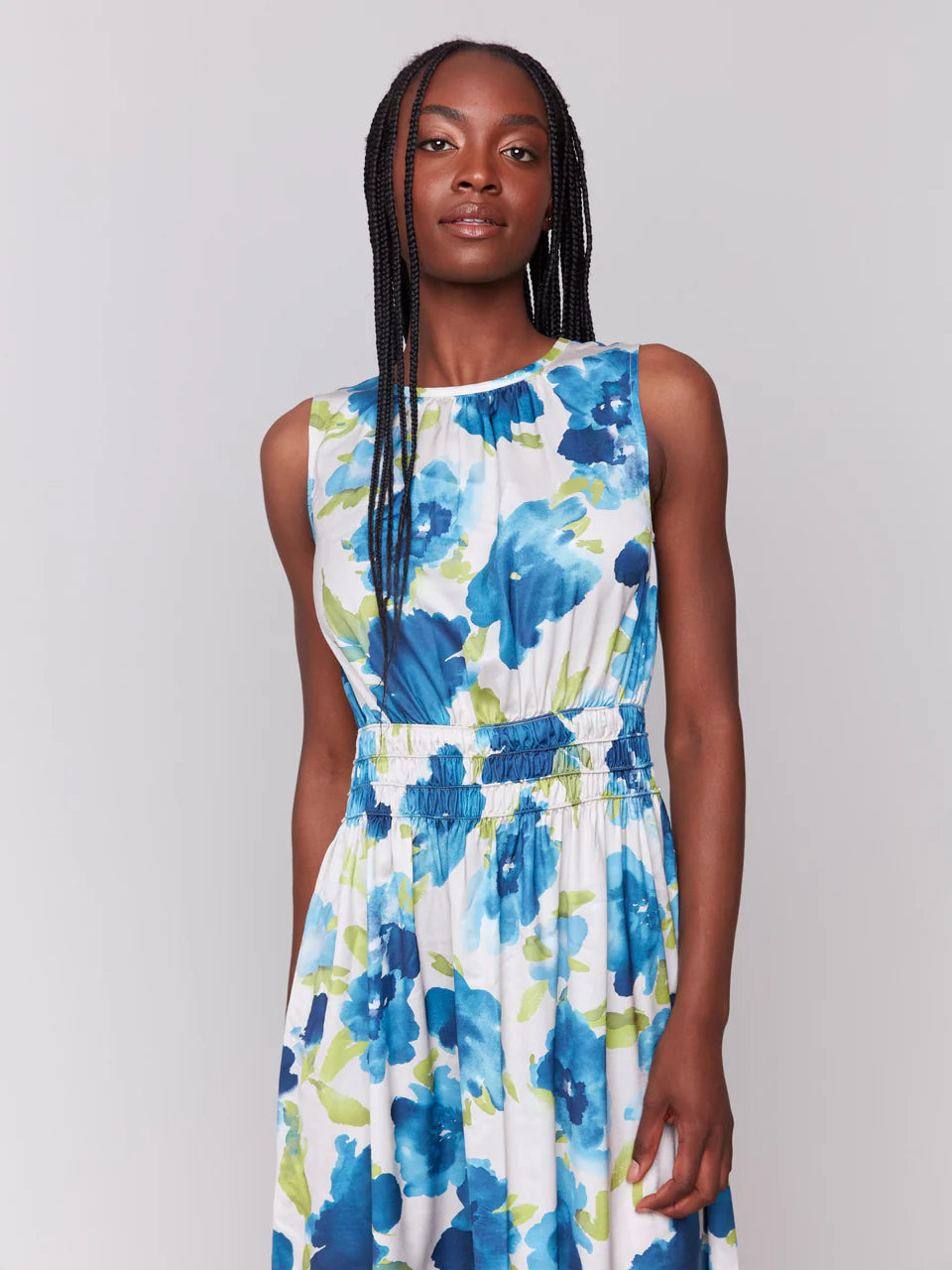 Printed Crewneck Dress [Lime-C3175]