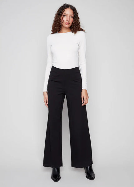 Pull On Wide Leg Pant [Black-C5540R]