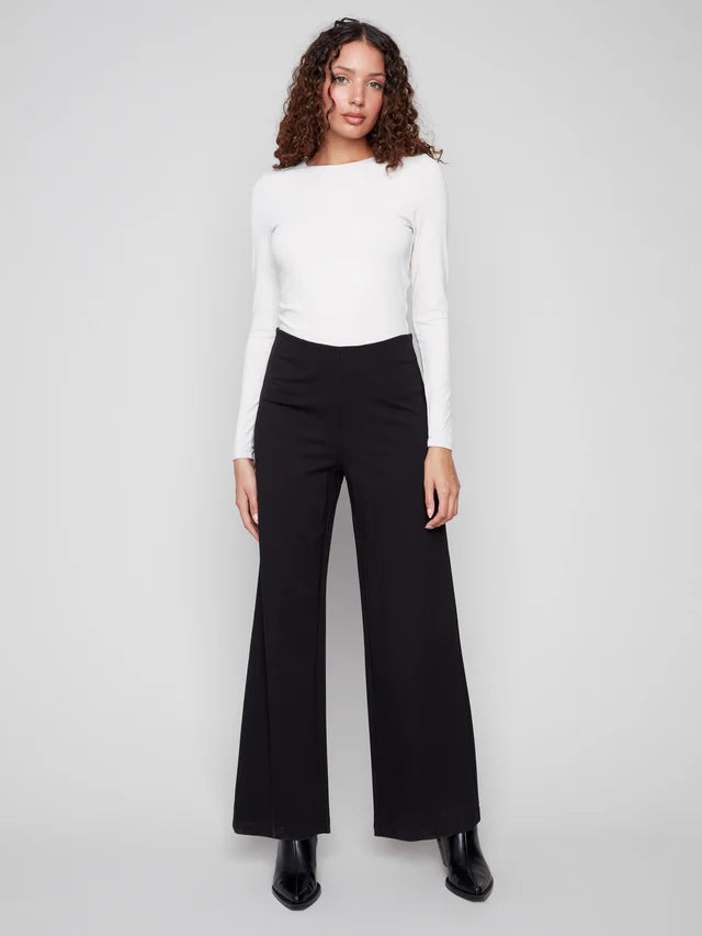 Pull On Wide Leg Pant [Black-C5540R]