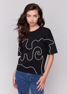 Short Sleeve Crew Neck Tee [Black-C1387]
