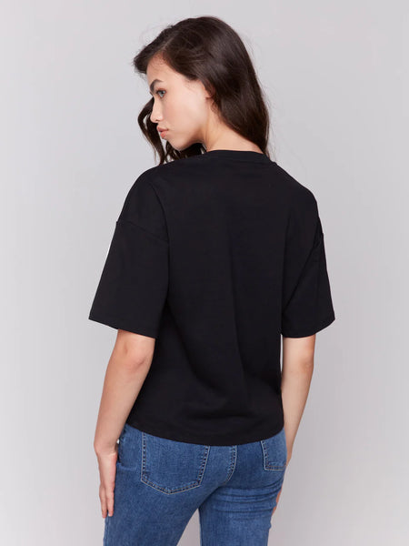 Short Sleeve Crew Neck Tee [Black-C1387]