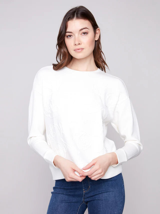 Scuba Long Sleeve Top [Ecru-C1406E]