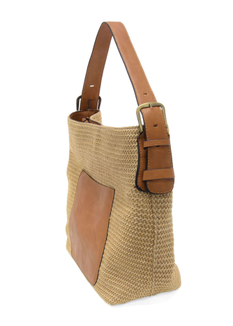 Straw Top Zip Hobo [Natural-L8325]