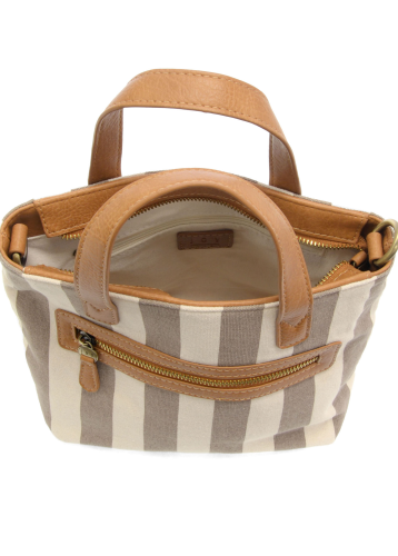Awning Stripe Mini Canvas Tote [Neutral-L8285]