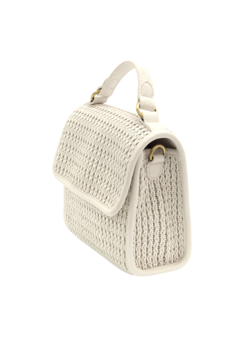 Freya Top Handle Flap Crossbody Braided Bag [White-L8269]