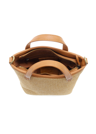 Straw Mini Bucket Crossbody [Natural-L8326]