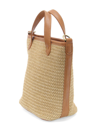 Straw Mini Bucket Crossbody [Natural-L8326]