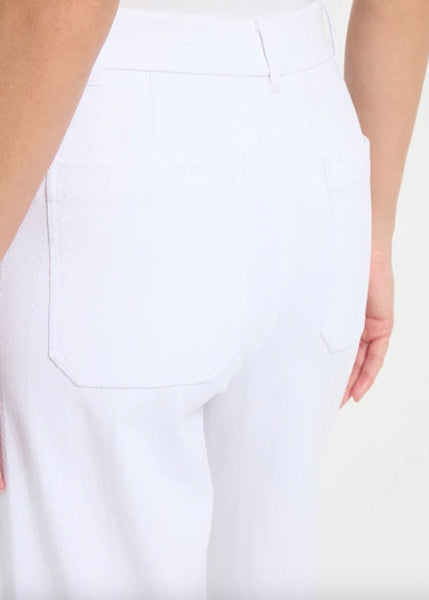 Erin High Waist Long Embroidered Denim Pat [10-3850-M9]