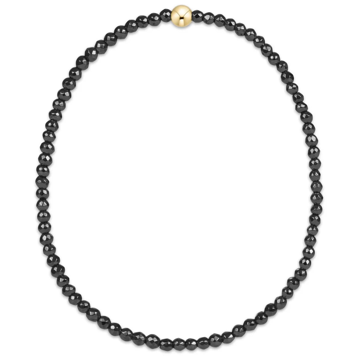 Faceted Hematite 2MM Bead Bracelet [BFHEM2]