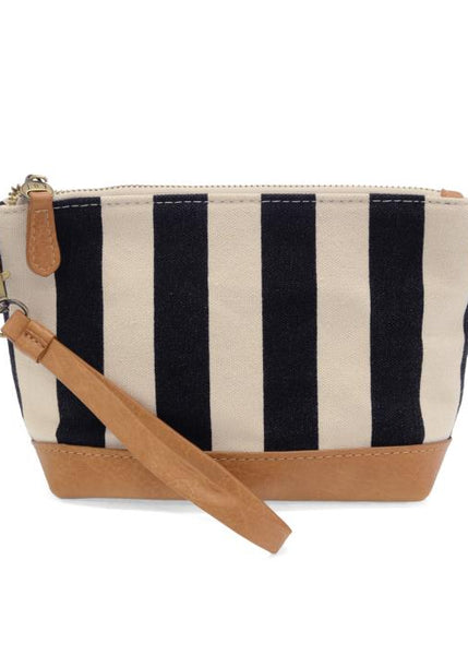 Awning Stripe wristlet [Black-L8283]