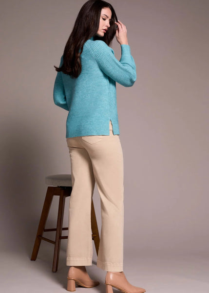 Long Sleeve Mock Neck Sweater [Mist Blue-2322O]