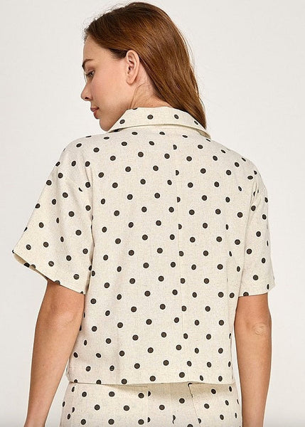 Polka Dot Top [Taupe-TT10683-6]