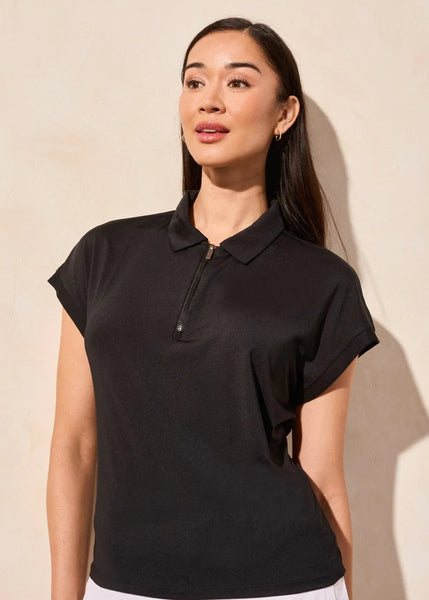Dolman Polo Top [Black-2090O]