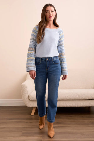 Audrey Hugging Straight Cropped Jeans [Dark Night-5887O]