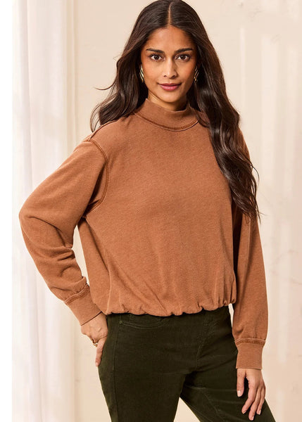 Garment Dye Bubble Sweatshirt W Rib [Hazelwood-6353O]