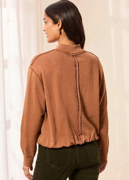 Garment Dye Bubble Sweatshirt W Rib [Hazelwood-6353O]