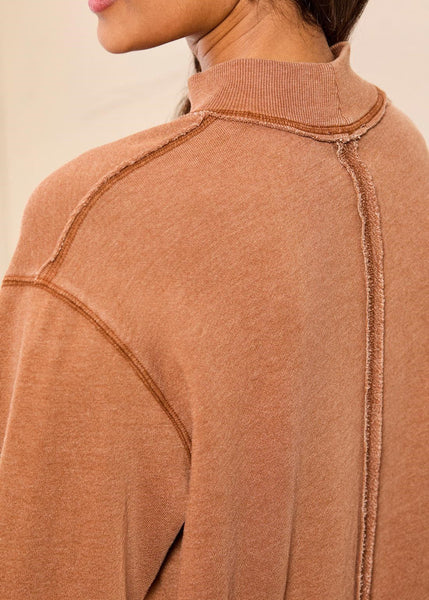 Garment Dye Bubble Sweatshirt W Rib [Hazelwood-6353O]