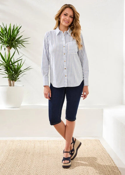 Button Front Shirt [Turkish Sea-3086O]