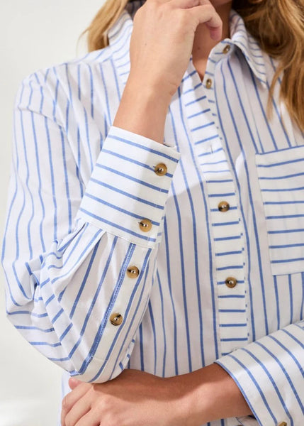 Button Front Shirt [Turkish Sea-3086O]