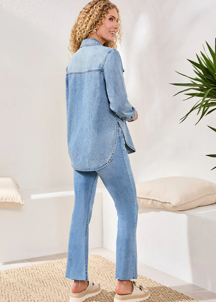 Classic Denim Shirt Rollup Sleeves [Ocean Wash-6103O]