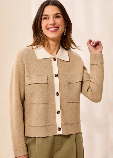 Long Sleeve Cardigan Collar [Fossil-3189O]