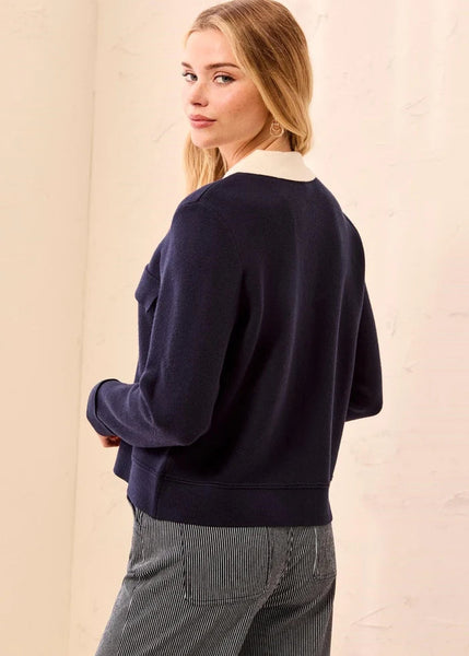 Long Sleeve Sweater Cardigan Collar and Pockets [Sapphire-3189O]