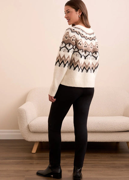 Long Sleeve Button Front Sweater [Moonstone-2312O]