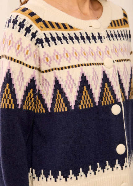 Long Sleeve Button Front Cardi [Sapphire-2312O]