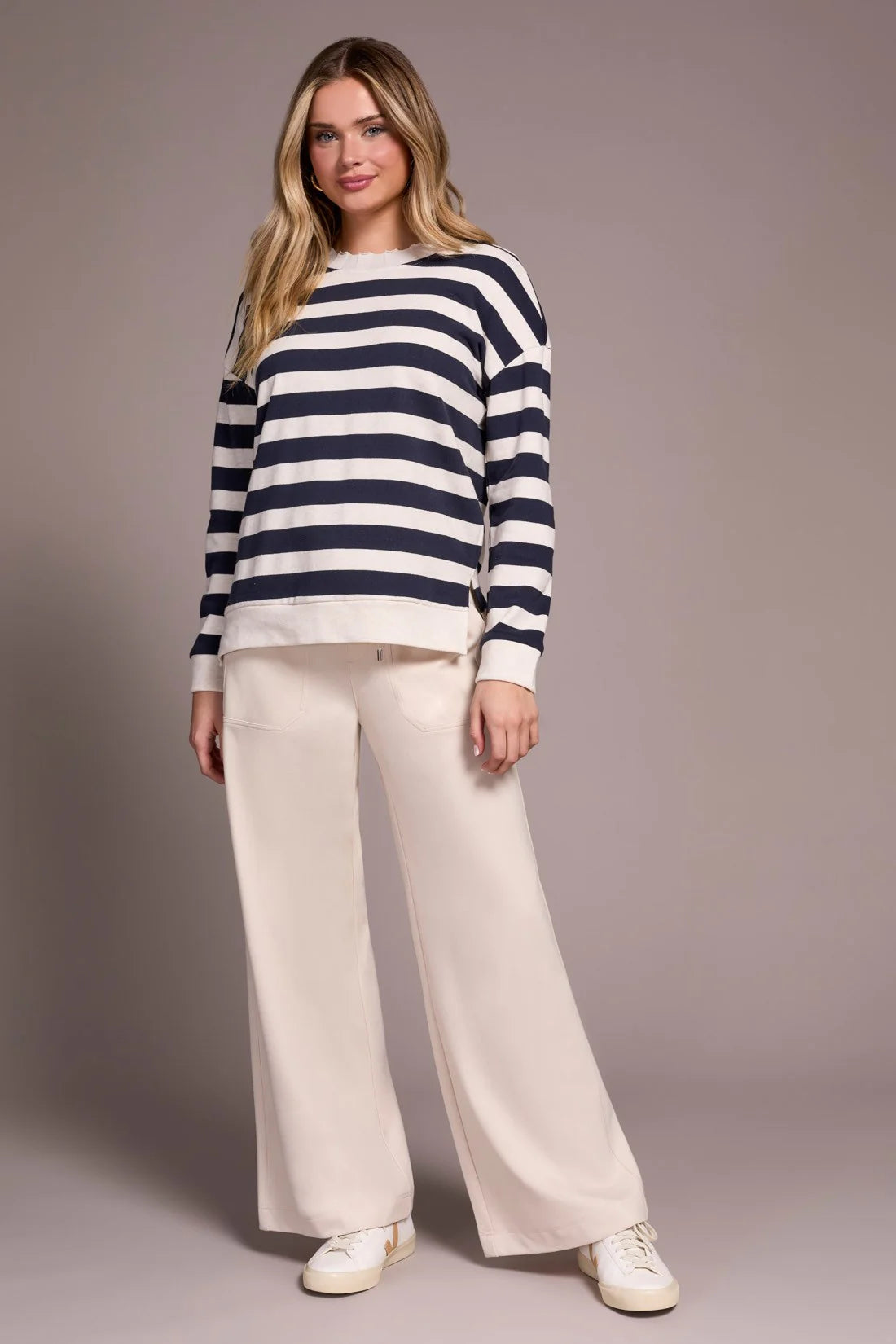 Long Sleeve Crewneck Top [Sapphire-2340O]