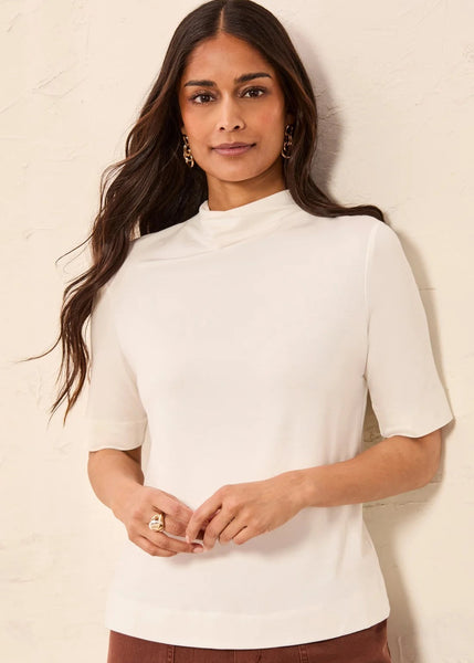 Funnel Neck Knit Top [Cream-6300O]