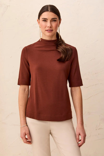 Funnel Neck Knit Top [RUSTIC BROWN-6300O]