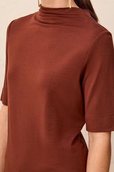 Funnel Neck Knit Top [RUSTIC BROWN-6300O]