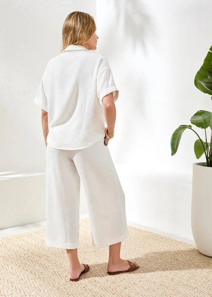 Flowy Popover Shirt [Ocean Pearl-5739O]
