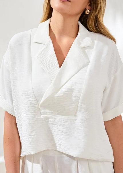 Flowy Popover Shirt [Ocean Pearl-5739O]