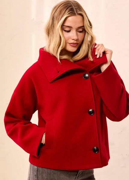 Lofty Chic Funnel Neck Jacket [Pinot-6343O]