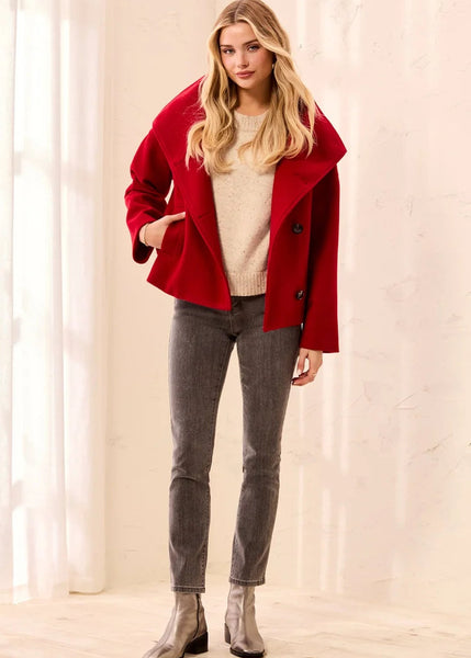 Lofty Chic Funnel Neck Jacket [Pinot-6343O]