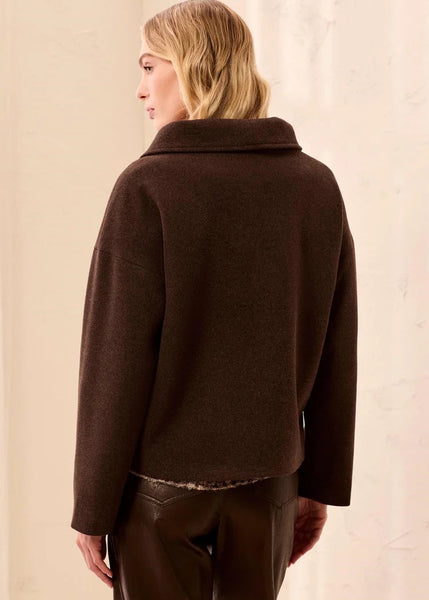 Lofty Chic Funnel Neck Jacket [SADDLE BROWN-6343O]