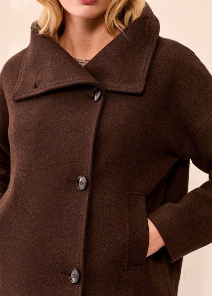 Lofty Chic Funnel Neck Jacket [SADDLE BROWN-6343O]