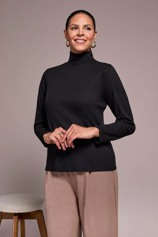 Long Sleeve Turtleneck Top [Black-2283O]